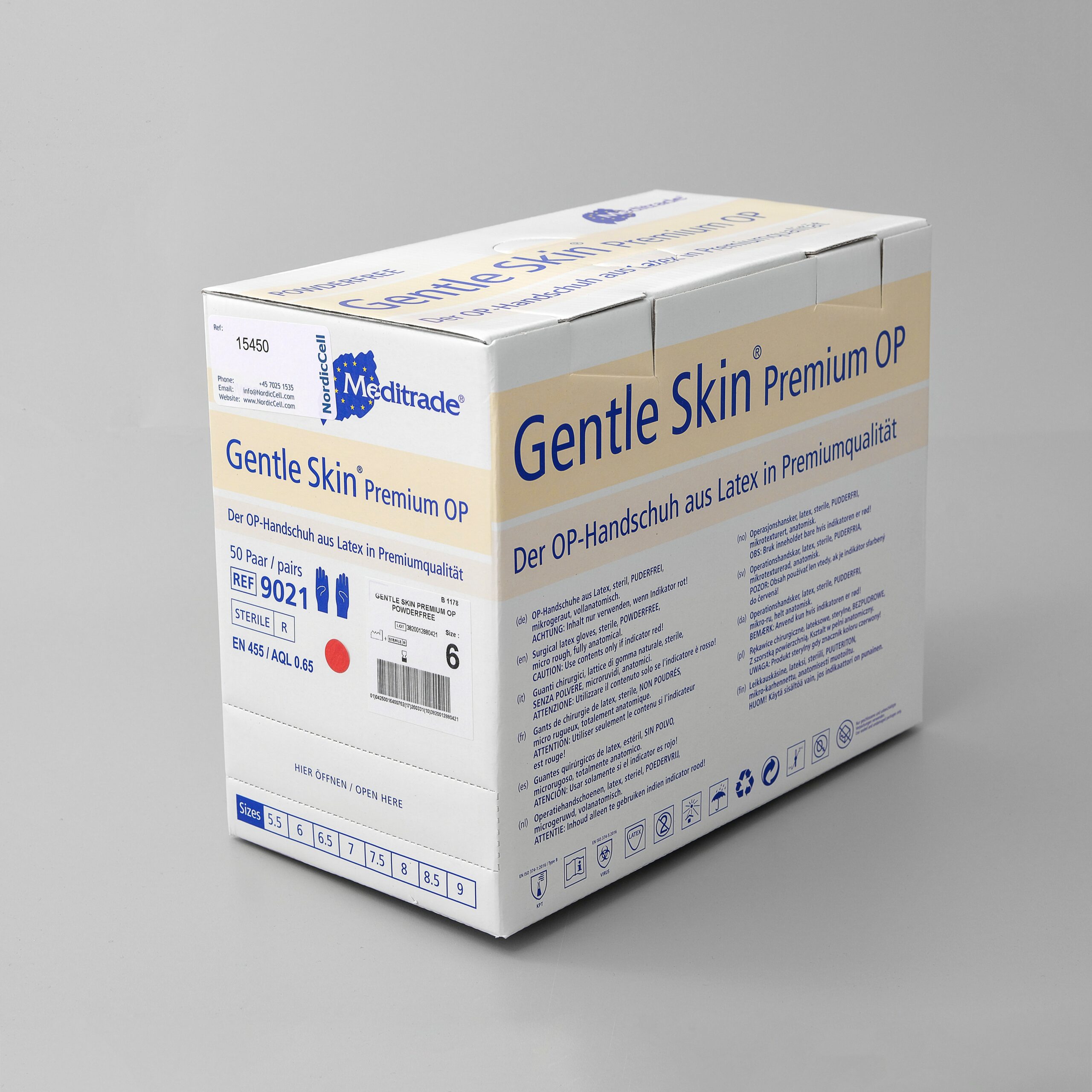 Meditrade Gentle Skin Superior OP Lot de 50 paires de gants chirurgicaux  non poudrés stériles en latex jetables pour opérations chirurgicales et